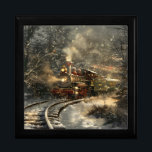 Christmas Train Gift Box<br><div class="desc">A Christmas train traveling through the snow</div>