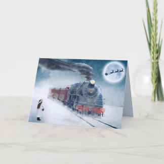 Christmas train greeting card