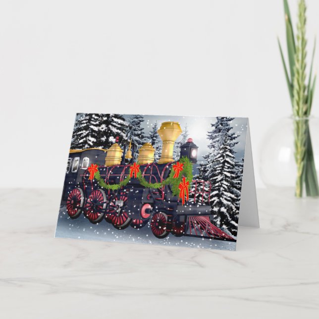 Christmas train holiday card (Front)