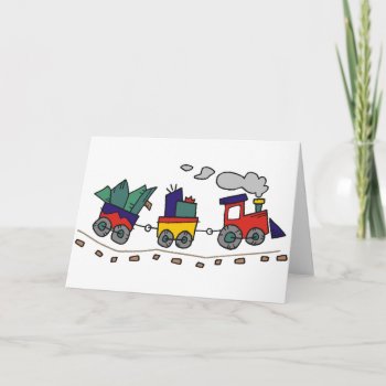 Christmas Train Holiday Card by OneStopGiftShop at Zazzle