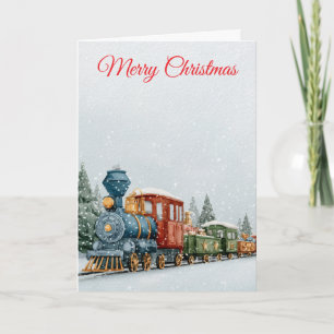 Christmas train holiday card