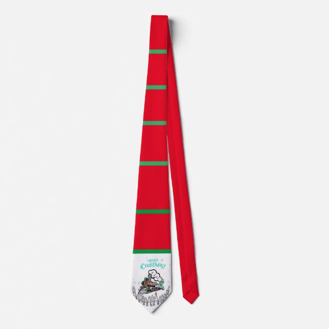 Christmas train holiday mens tie trees  (Front)
