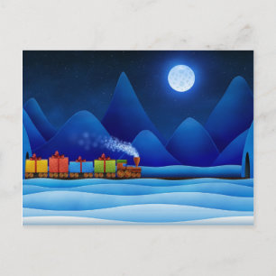 Christmas Train Holiday Postcard