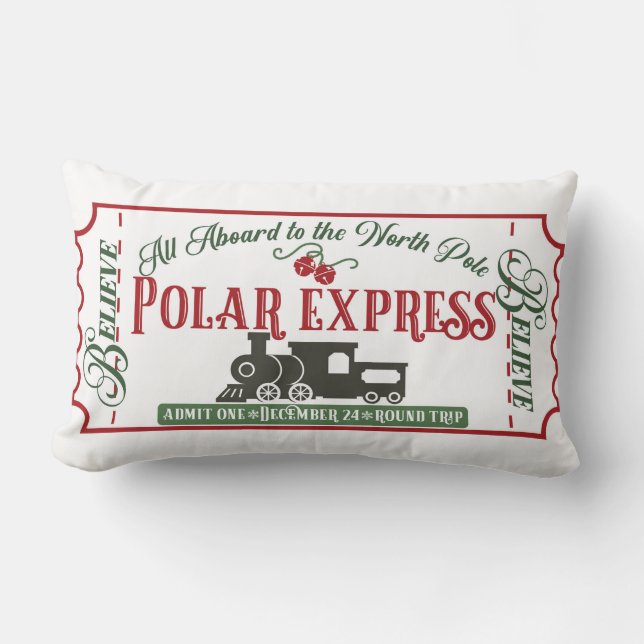 Christmas Train Home Decor Lumbar Pillow (Front)