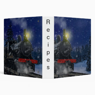 Christmas Train in the snow 3 Ring Binder