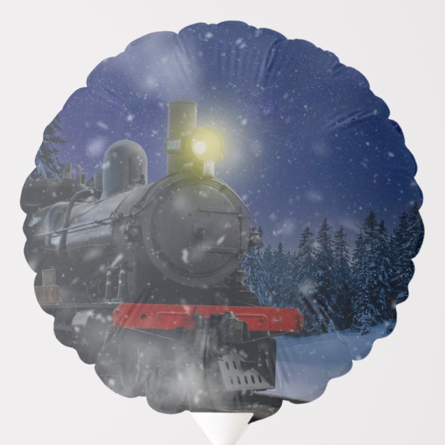 Christmas Train in the snow   Balloon (Front)