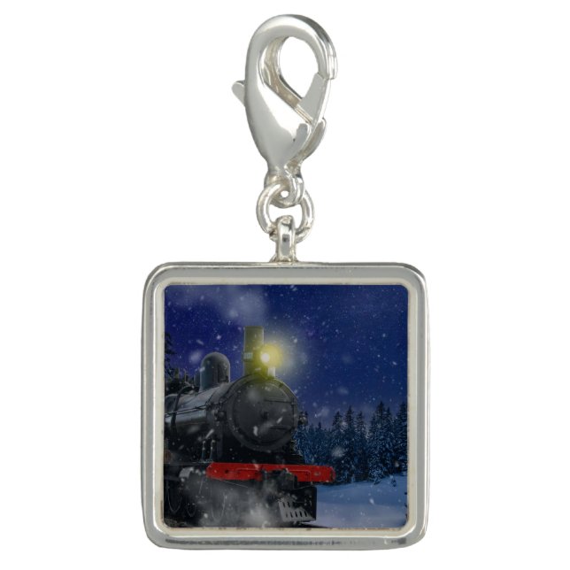Christmas Train in the snow     Charm (Front)