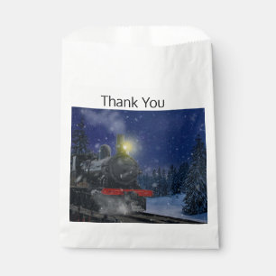 Christmas Train in the snow Favor Bag