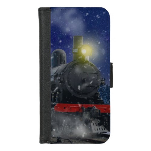 Christmas Train in the snow                iPhone 87 Wallet Case