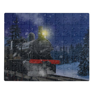 Christmas Train in the snow Jigsaw Puzzle