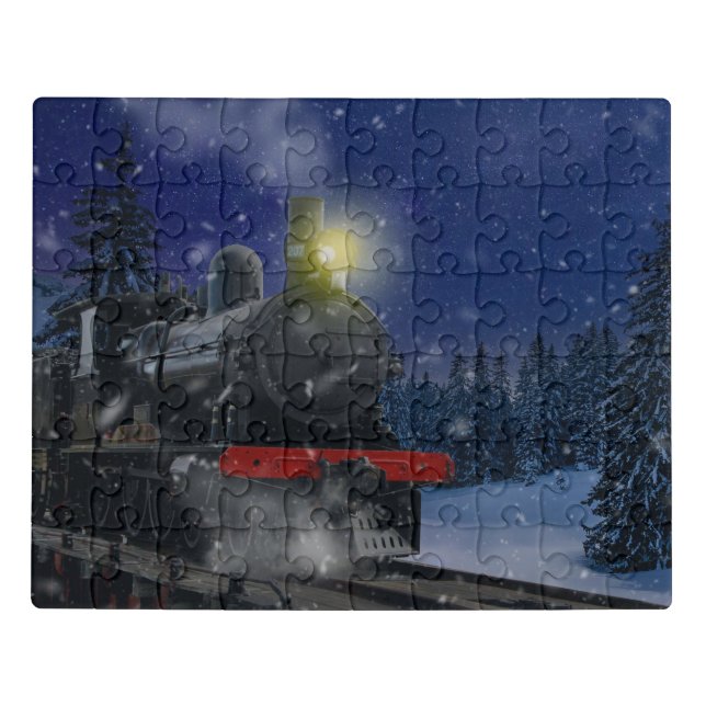 Christmas Train in the snow        Jigsaw Puzzle (Puzzle Horizontal)