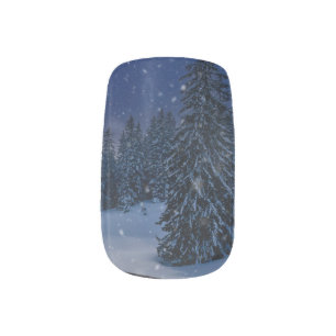 Christmas Train in the snow Minx Nail Art