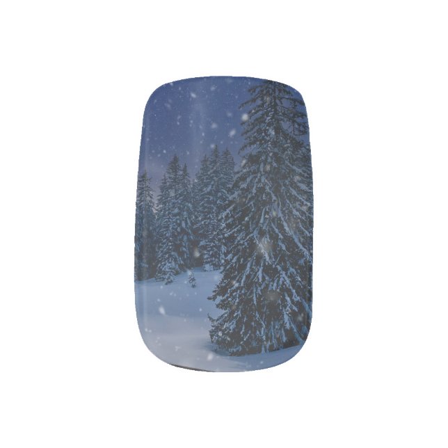 Christmas Train in the snow              Minx Nail Art (Left Thumb)