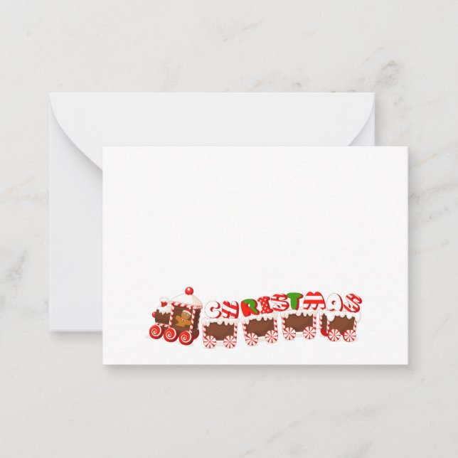Christmas Train Note Card (Front)
