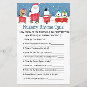 Christmas train Nursery Rhyme Quiz baby shower gam
