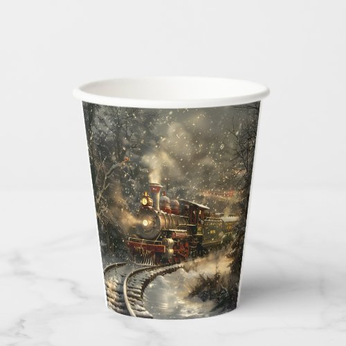 Christmas Train Paper Cups