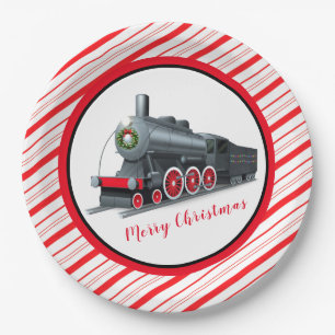 Christmas Train Paper Plates