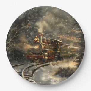 Christmas Train Paper Plates