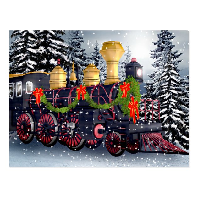 Christmas Train Postcard