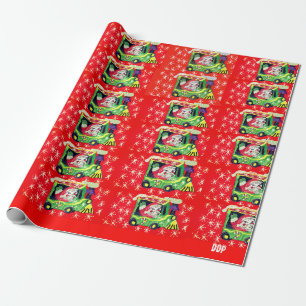 Christmas train ride wrapping paper