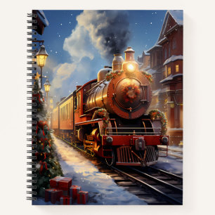 Christmas Train Spiral Notebook