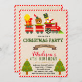 Christmas train theme invitation (Front/Back)