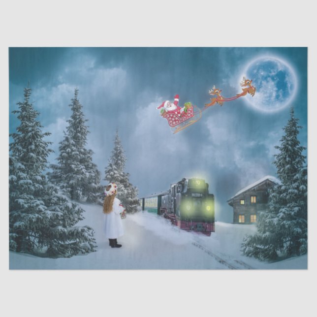 christmas train tissue paper (Front)