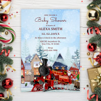 Christmas train winter baby shower