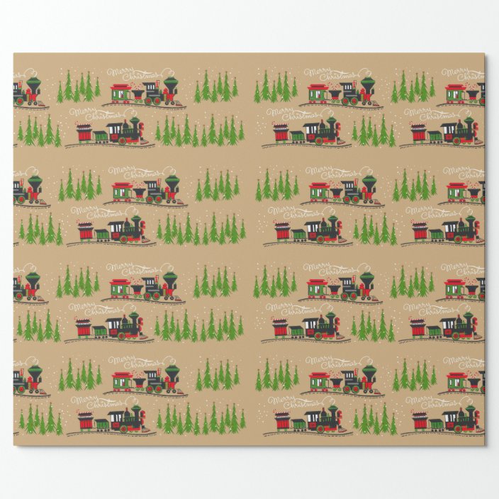 Train Christmas Wrapping Paper 