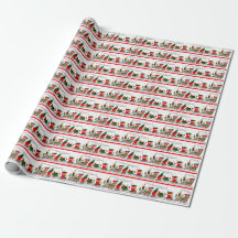 Christmas Train Wrapping Paper