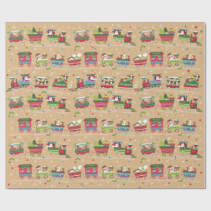 Christmas Train Wrapping Paper