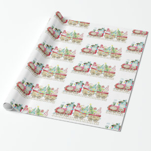 Christmas Train Wrapping Paper