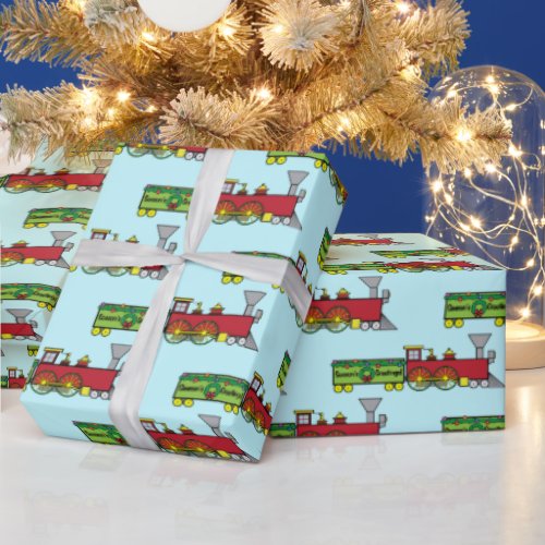 Christmas Train Wrapping Paper