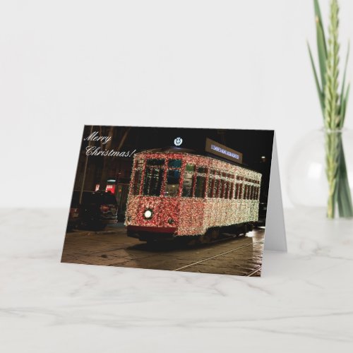 Christmas Tram in Milan Holiday Card