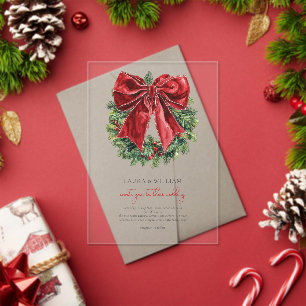 Christmas Transparent Wedding Watercolor Wreath Acrylic Invitations