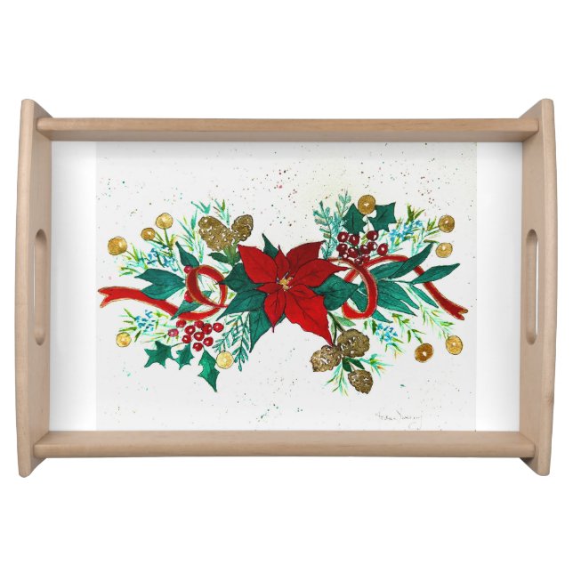 Christmas tray ( holly & berries) (Front)
