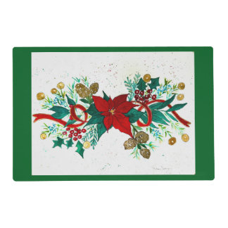 Christmas tray ( holly & berries) placemat