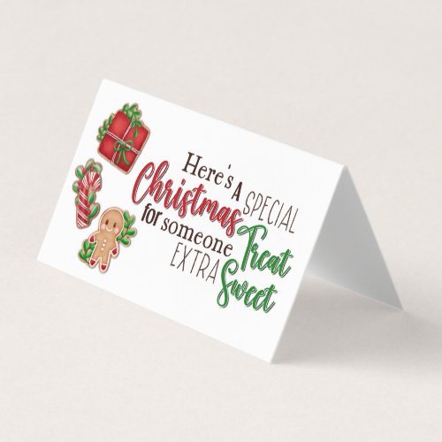 Christmas Treat Bag Topper For Someone Extra Sweet Business Card