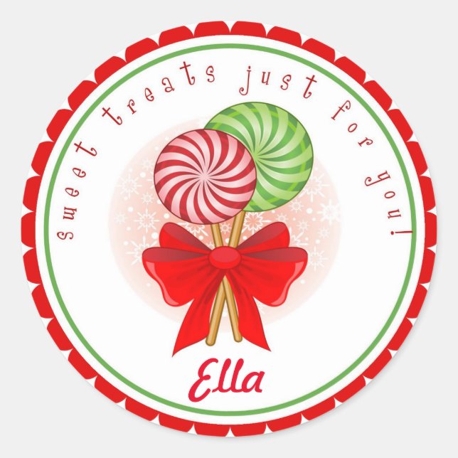 Christmas Treat Labels Stickers Goodie Bags (Front)