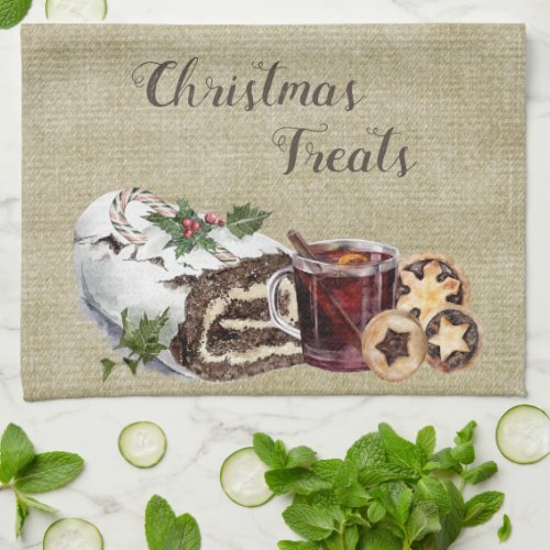 Christmas Treats and Apple Cider Kitchen Towel