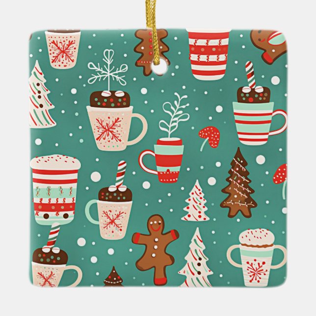 Christmas Treats for Kids Ceramic Ornament (Front)