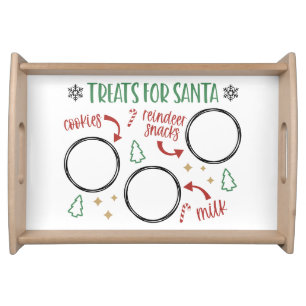 Christmas Treats for Santa Milk and Cookies Serving Tray