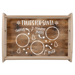 Christmas Treats for Santa Milk and Cookies Serving Tray