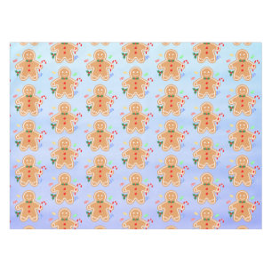 Christmas Treats Gingerbread Man Candy Cane Tablecloth