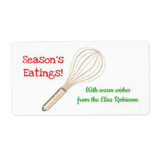 Christmas Treats Label / Baking Label (red green)