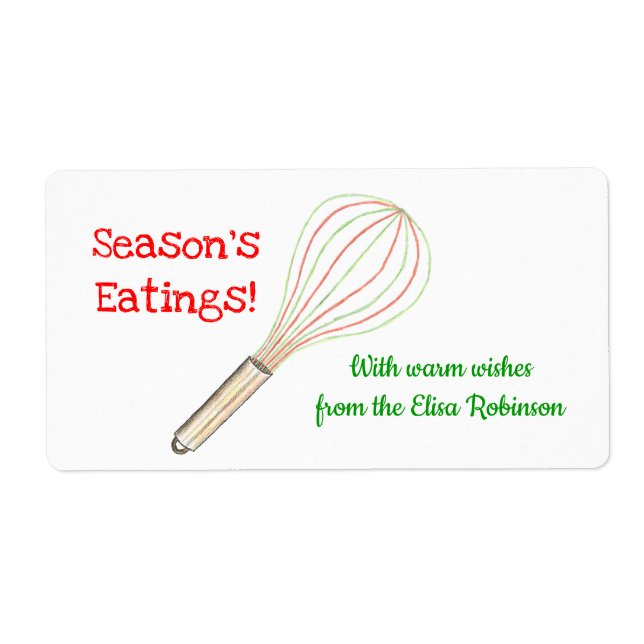 Christmas Treats Label / Baking Label (red green) (Front)