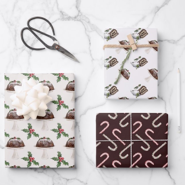Christmas Treats  Pattern Wrapping Paper Sheets (Front)