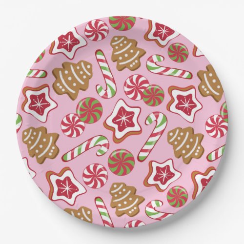 Christmas treats _ pink paper plates