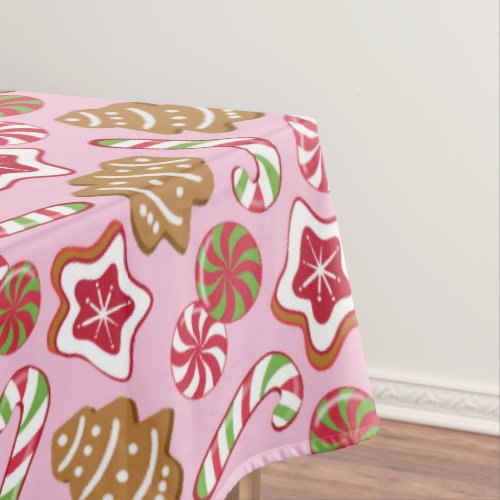 Christmas treats _ pink tablecloth