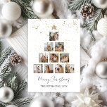 Christmas Tree 10 Photo Collage Gold Minimalist Holiday Card<br><div class="desc">Celebrate the holidays in style with this modern, minimalist Christmas card featuring a beautifully crafted Christmas tree made entirely of your favorite 10 photos! Perfect for showcasing your cherished memories from the year, this unique design blends personal moments with festive elegance, creating a card that’s as special as the season...</div>